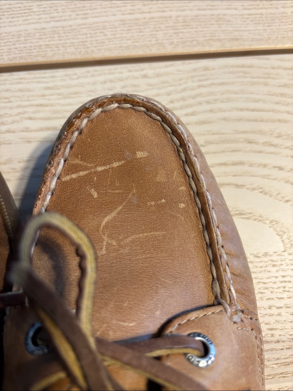 Sperry Tan Leather Boat Shoes - Picture 7 of 9